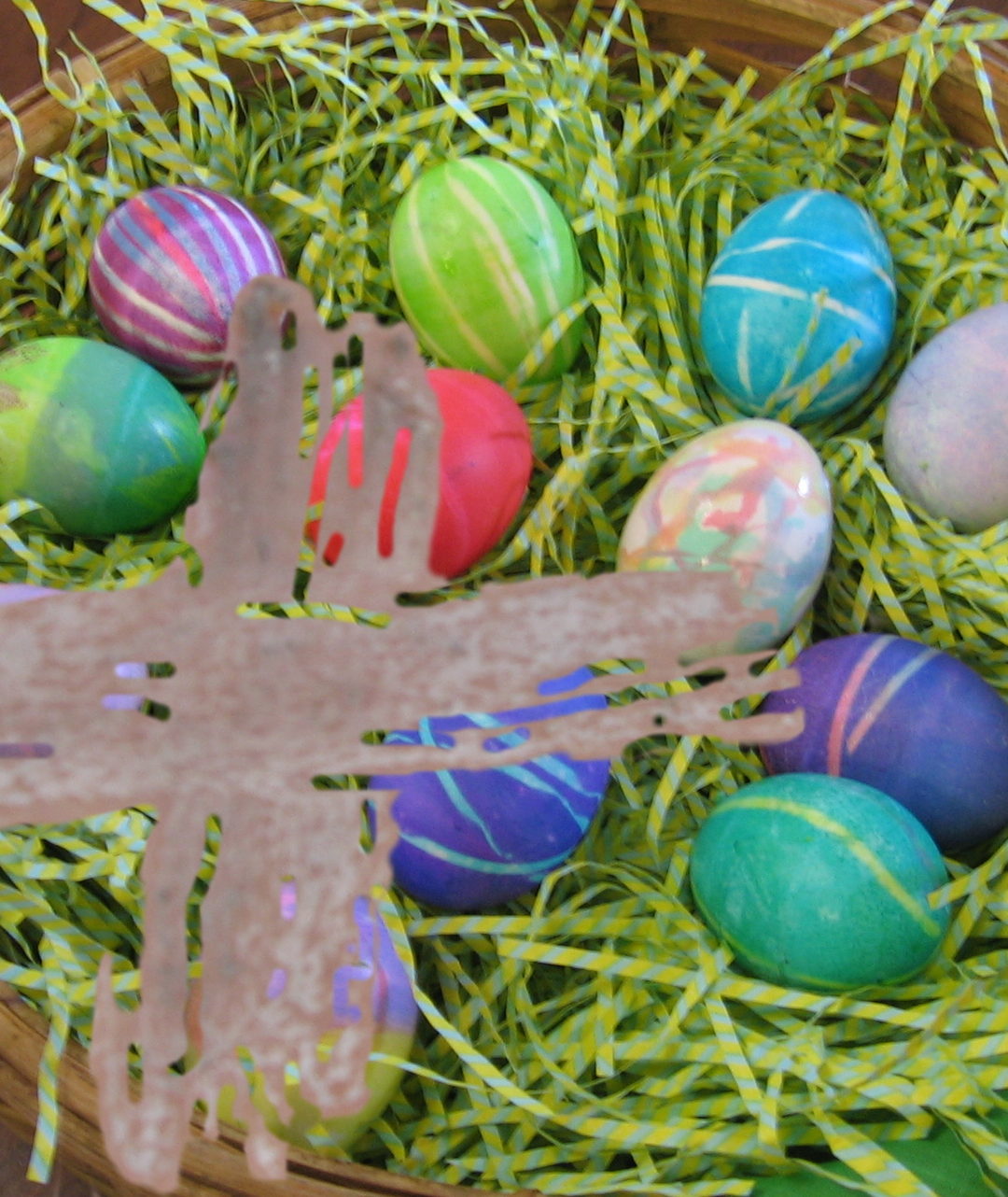 Lent photo Easter eggs and cross