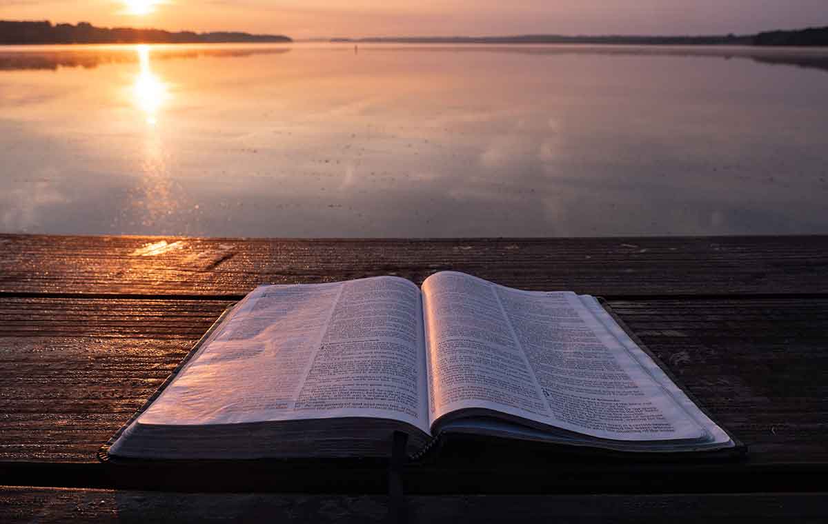 Bible at sunrise