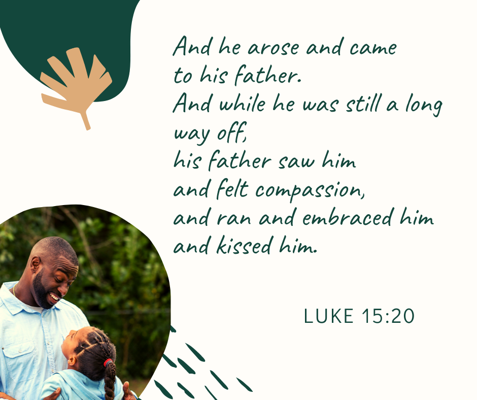 And he arose and came to his father. And while he was still a long way off, his father saw him and felt compassion, and ran and embraced him and kissed him. Luke 15:20.