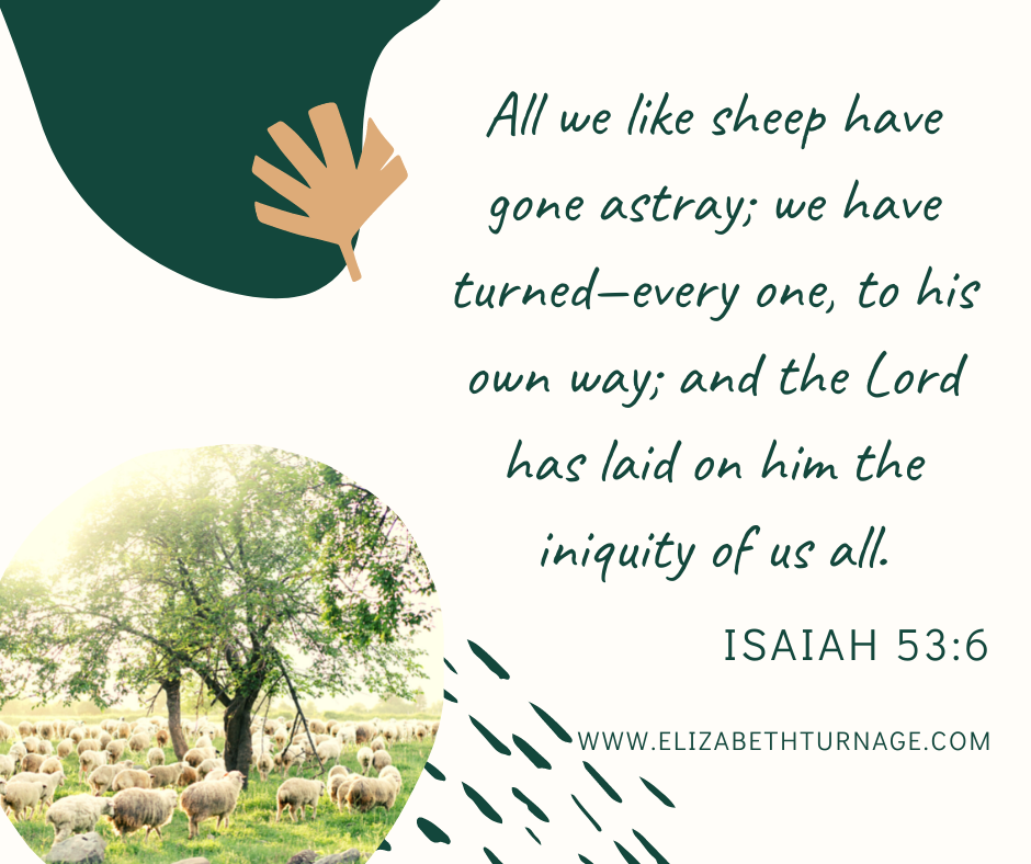 All we like sheep have gone astray; we have turned—every one, to his own way; and the Lord has laid on him the iniquity of us all. Isaiah 53:6