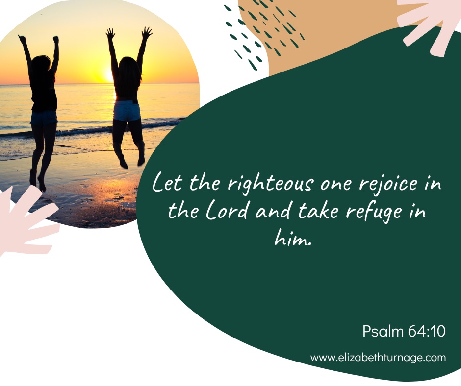 Let the righteous one rejoice in the Lord and take refuge in him. Psalm 64:10