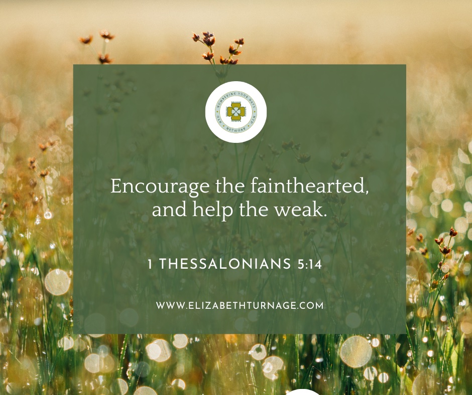 Encourage the fainthearted, and help the weak. 1 Thessalonians 5:14