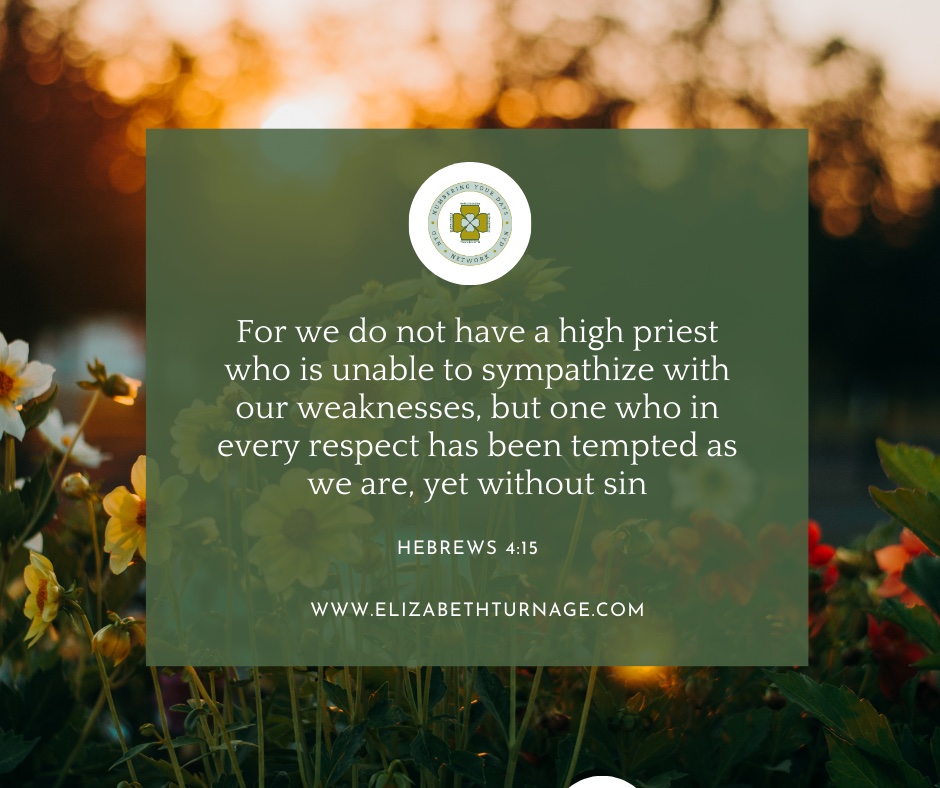 For we do not have a high priest who is unable to sympathize with our weaknesses, but one who in every respect has been tempted as we are, yet without sin. Hebrews 4:15