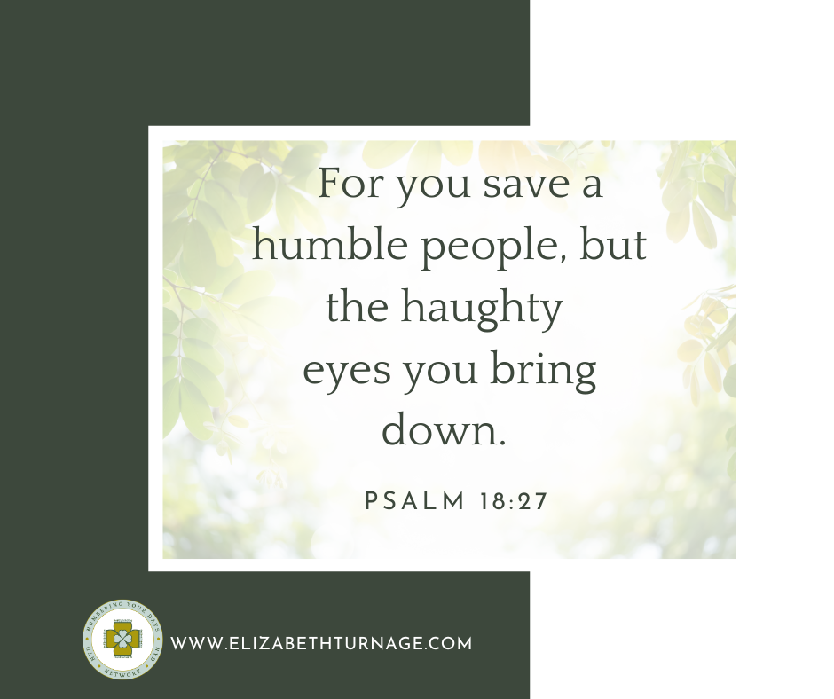 For you save a humble people, but the haughty eyes you bring down. Psalm 18:27