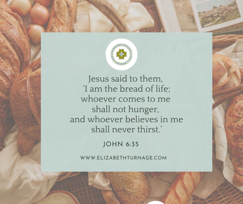 Jesus said to them, ‘I am the bread of life; whoever comes to me shall not hunger, and whoever believes in me shall never thirst.’ John 6:35