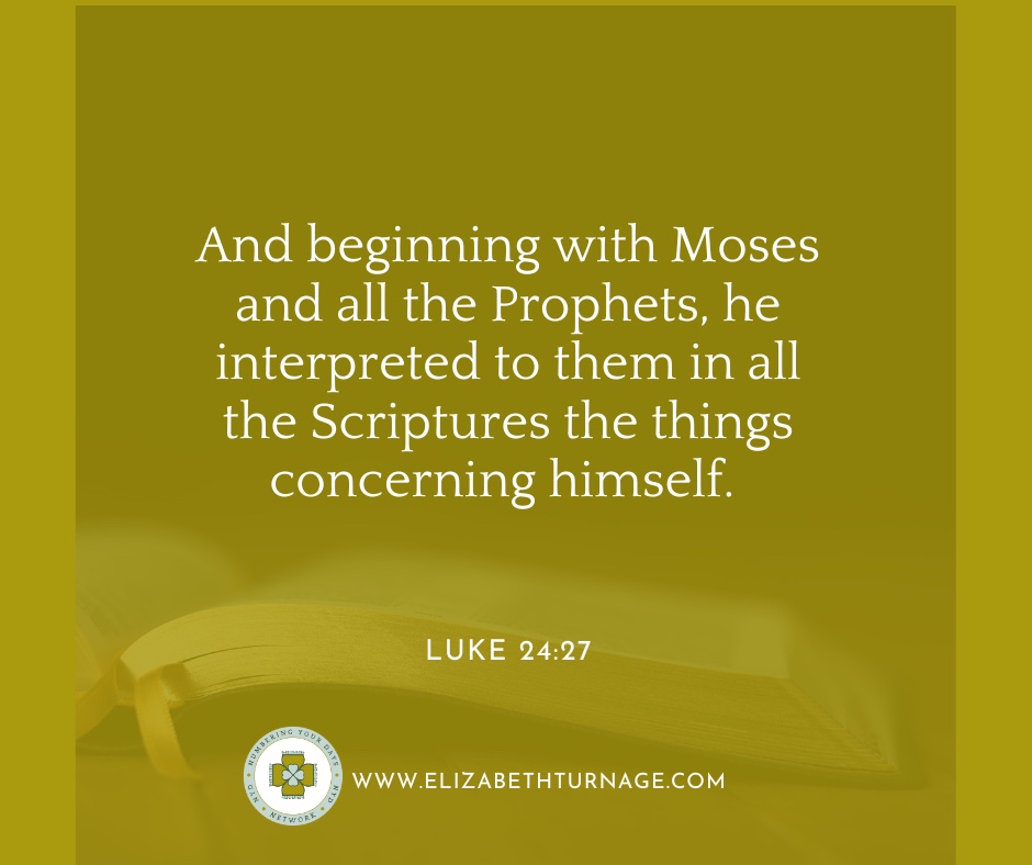 And beginning with Moses and all the Prophets, he interpreted to them in all the Scriptures the things concerning himself. Luke 24:27