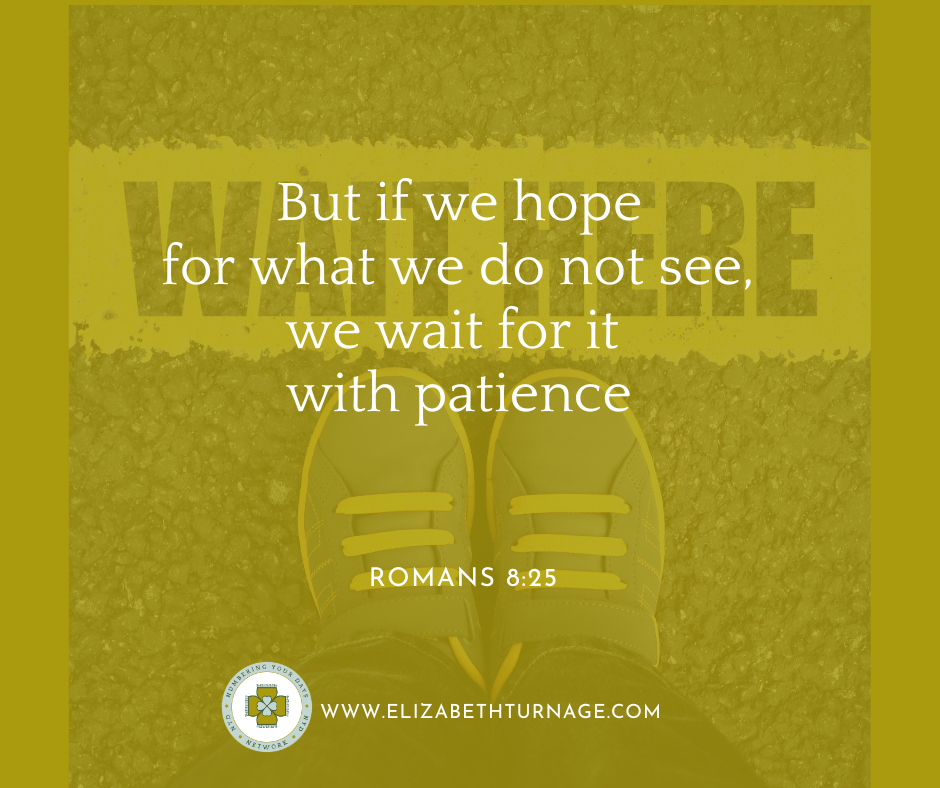 But if we hope for what we do not see, we wait for it with patience. Romans 8:25