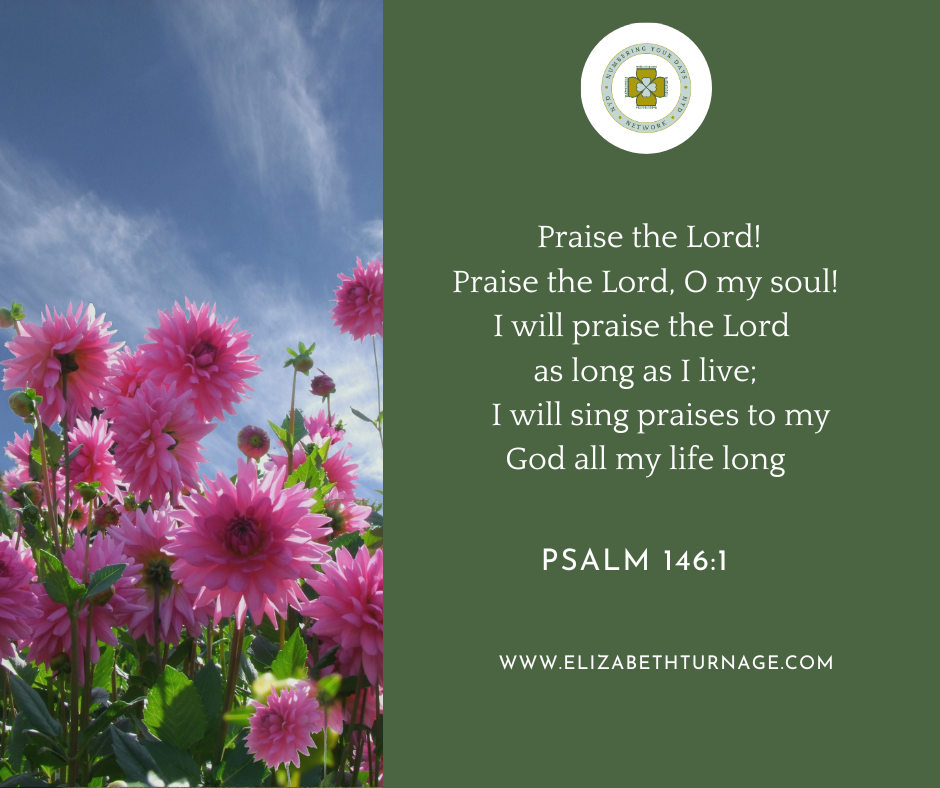 Praise the Lord! Praise the Lord, O my soul! I will praise the Lord as long as I live; I will sing praises to my God all my life long. Psalm 146:1