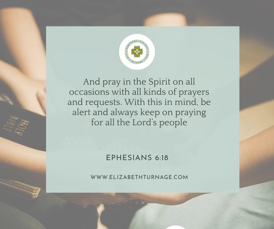 And pray in the Spirit on all occasions with all kinds of prayers and requests. With this in mind, be alert and always keep on praying for all the Lord’s people. Ephesians 6:18