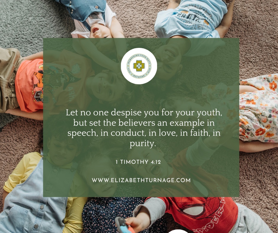 Let no one despise you for your youth, but set the believers an example in speech, in conduct, in love, in faith, in purity. 1 Timothy 4:12