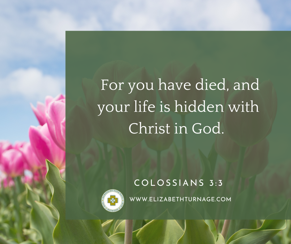 For you have died, and your life is hidden with Christ in God. Col. 3:3