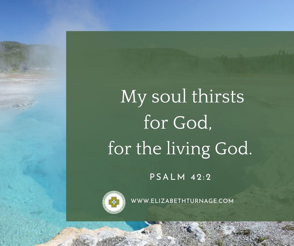 My soul thirsts for God, for the living God. Psalm 42:2